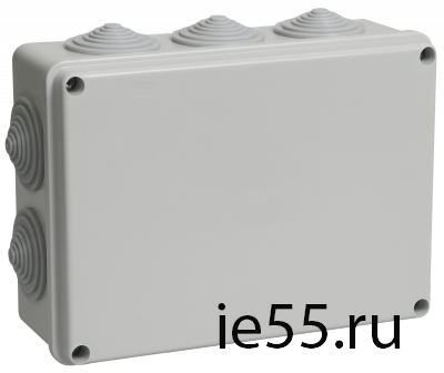Коробка КМ41243 распаячная для о/п 190х140х70 мм IP44 (RAL7035, 10 гермовводов)