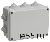 Коробка КМ41241 распаячная для о/п 150х110х70 мм IP44 (RAL7035, 10 гермовводов)