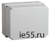 Коробка КМ41344 распаячная для о/п 240х195х165 мм IP55 (RAL7035, монт. плата, кабельные вводы 5 шт