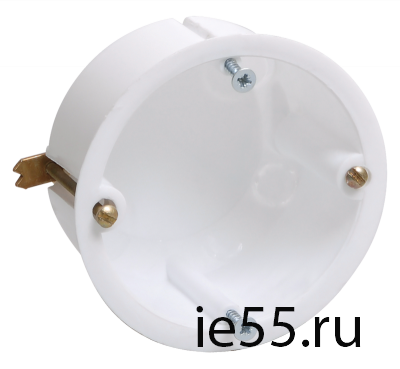 Коробка КМ40021 установочная d65х45мм для полых стен (с саморезами и мет. лапками)