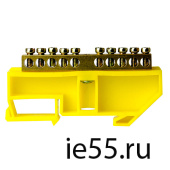Шина нулевая TS-0609C 6*9 10 ways с изолятором жел