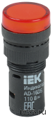 Лампа AD16DS(LED)матрица d16мм красный 110В AC/DC  ИЭК