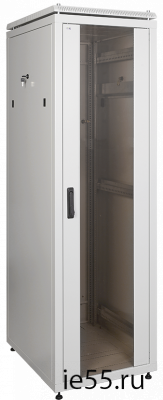 ITK Шкаф сетевой 19" LINEA N 28U 600х800 мм стеклянная передняя дверь, задняя металлическая серый