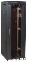 ITK Шкаф сетевой 19" LINEA N 24U 600х600 мм стеклянная передняя дверь, задняя металлическая черный