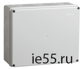 Коробка КМ41271 распаячная для о/п 240х195х90 мм IP44 (RAL7035, кабельные вводы 5 шт)