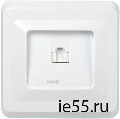 РК10-ВБ Розетка 1-ая комп. RJ45 Cat5e ВЕГА белый IEK