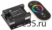 Контроллер с ПДУ радио (черный) RGB 3 канала 12В, 6А, 216Вт IEK