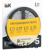 Лента LED 5м  блистер  LSR-3528W-WW120-9,6-IP20-12V IEK