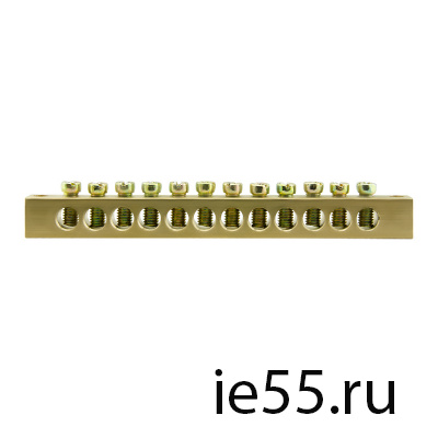Шина  нулевая XQ-0812  8*12  12 ways (крепление по краям) ЭНЕРГИЯ