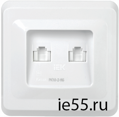 РК10-2-ВБ Розетка 2-ая комп. RJ45 Cat5e ВЕГА белый IEK