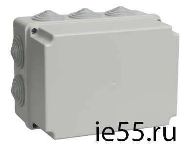 Коробка КМ41245 распаячная для о/п 190х140х120 мм IP44 (RAL7035, 10 гермовводов)