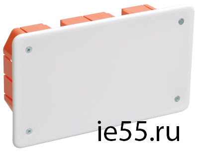 Коробка КМ41006 распаячная для твердых стен 172x96x45 (с саморезами, с крышкой)