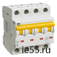 Автоматический выключатель ВА 47-60 4Р 5А 6 кА  х-ка B IEK