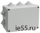 Коробка КМ41242 распаячная для о/п 150х110х70 мм IP55 (RAL7035, 10 гермовводов)