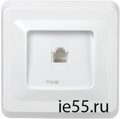 РТ10-ВБ Розетка 1-ая телефонная RJ11 ВЕГА белый IEK