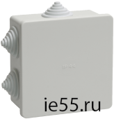 Коробка КМ41235 распаячная для о/п 85х85х40 мм IP44 (RAL7035, 6 гермовводов)