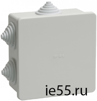 Коробка КМ41235 распаячная для о/п 85х85х40 мм IP44 (RAL7035, 6 гермовводов)